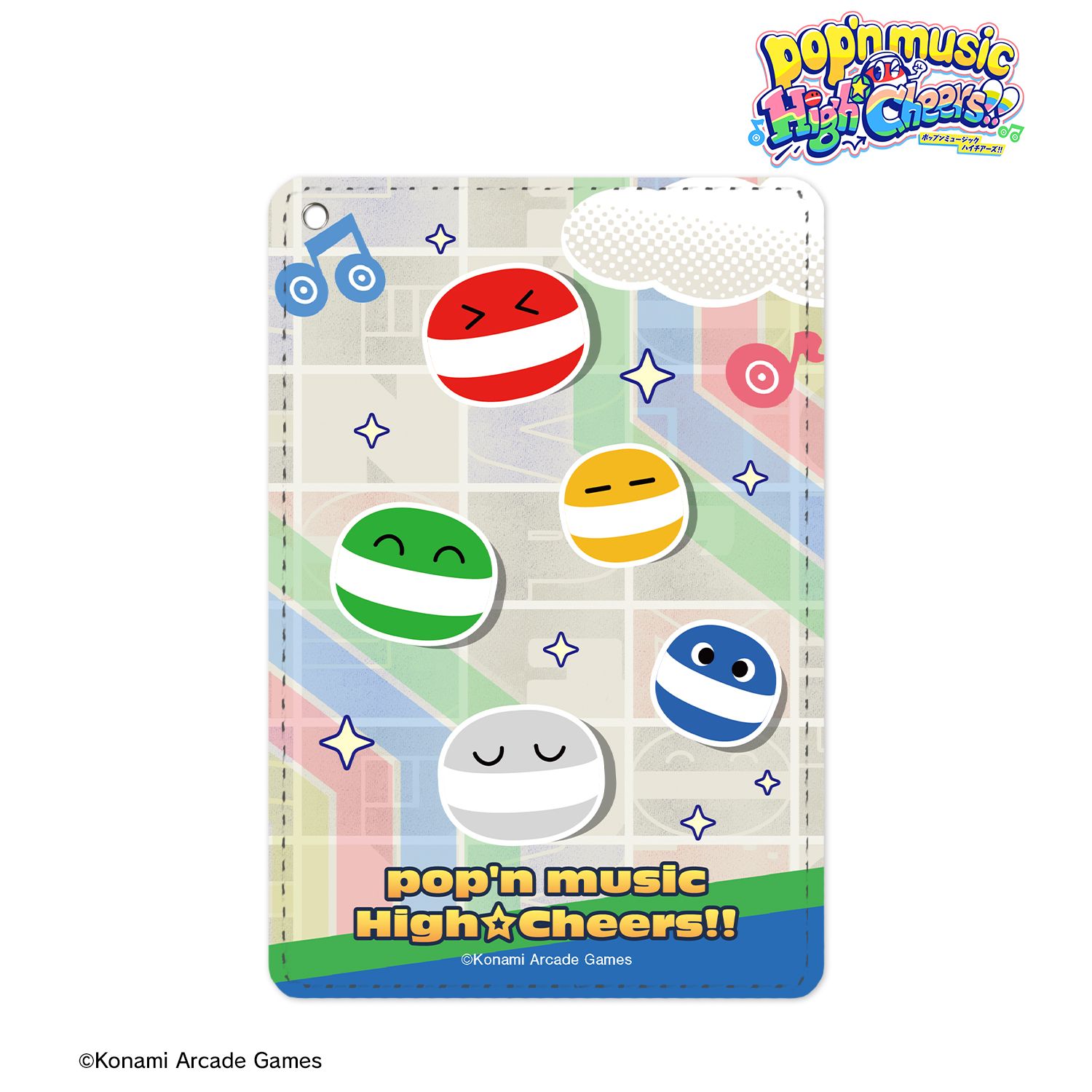 pop'n music High☆Cheers!! ポップ君 1ポケットパスケース 画像 2 | AniSmile