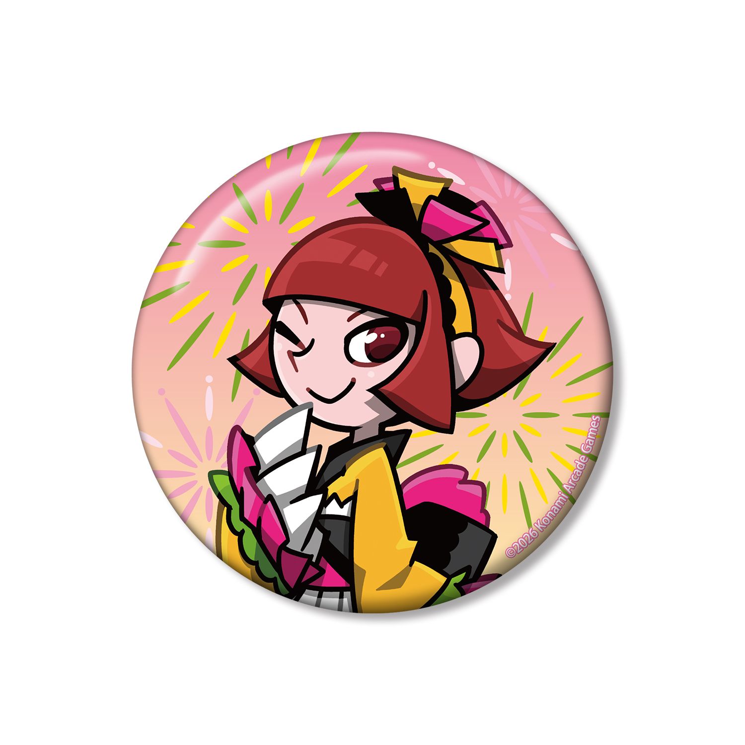 pop'n music High☆Cheers!! 描き下ろし 鹿ノ子 夏祭りver. 75mm缶バッジ - AniSmile