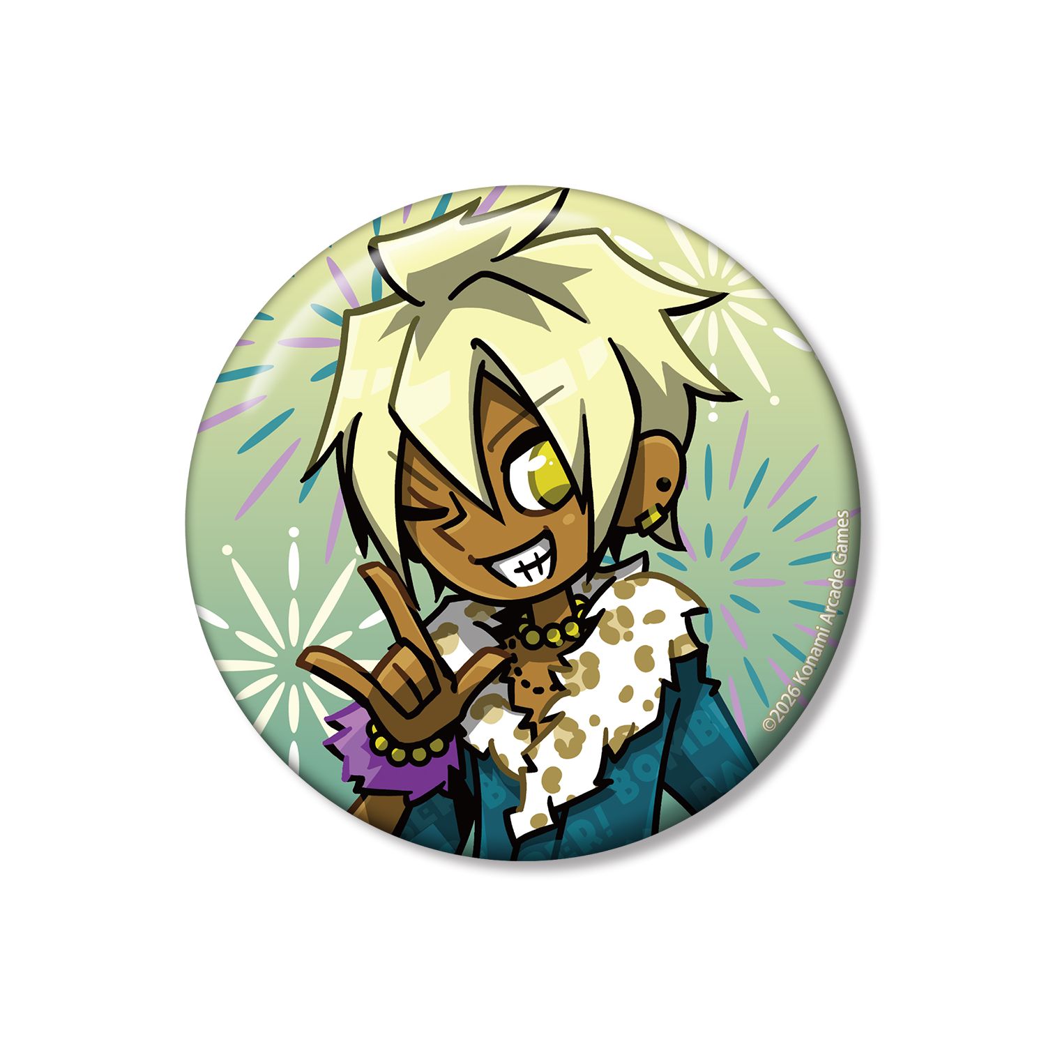 pop'n music High☆Cheers!! 描き下ろし チャラ王 夏祭りver. 75mm缶バッジ - AniSmile