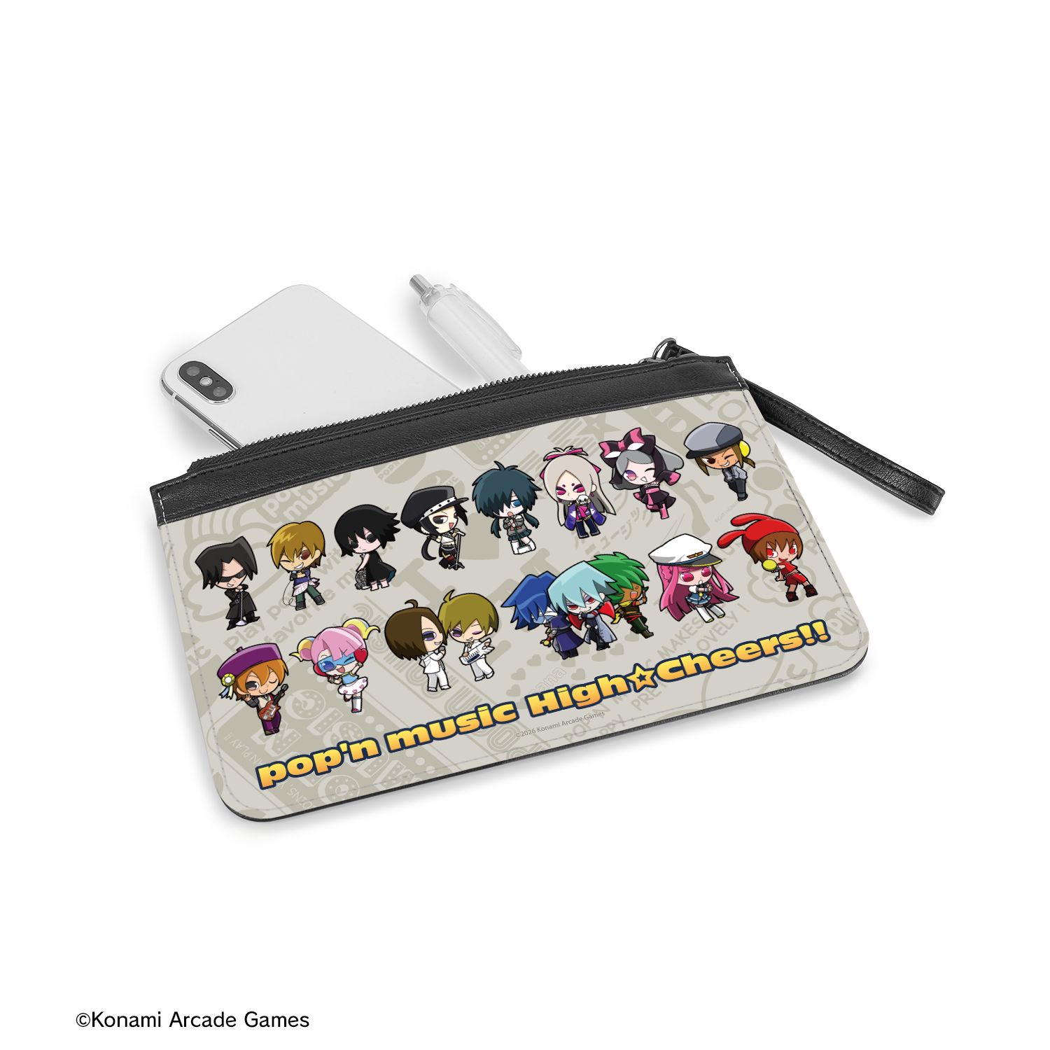 pop'n music High☆Cheers!! ちびキャラ vol.1 PUレザーフラットポーチ 画像 4 | AniSmile