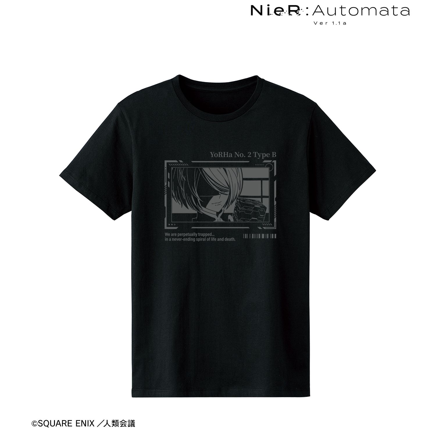 アニメ「NieR:Automata Ver1.1a」 2B リフレクタープリントTシャツメンズ(サイズ/M) 画像 2 | AniSmile