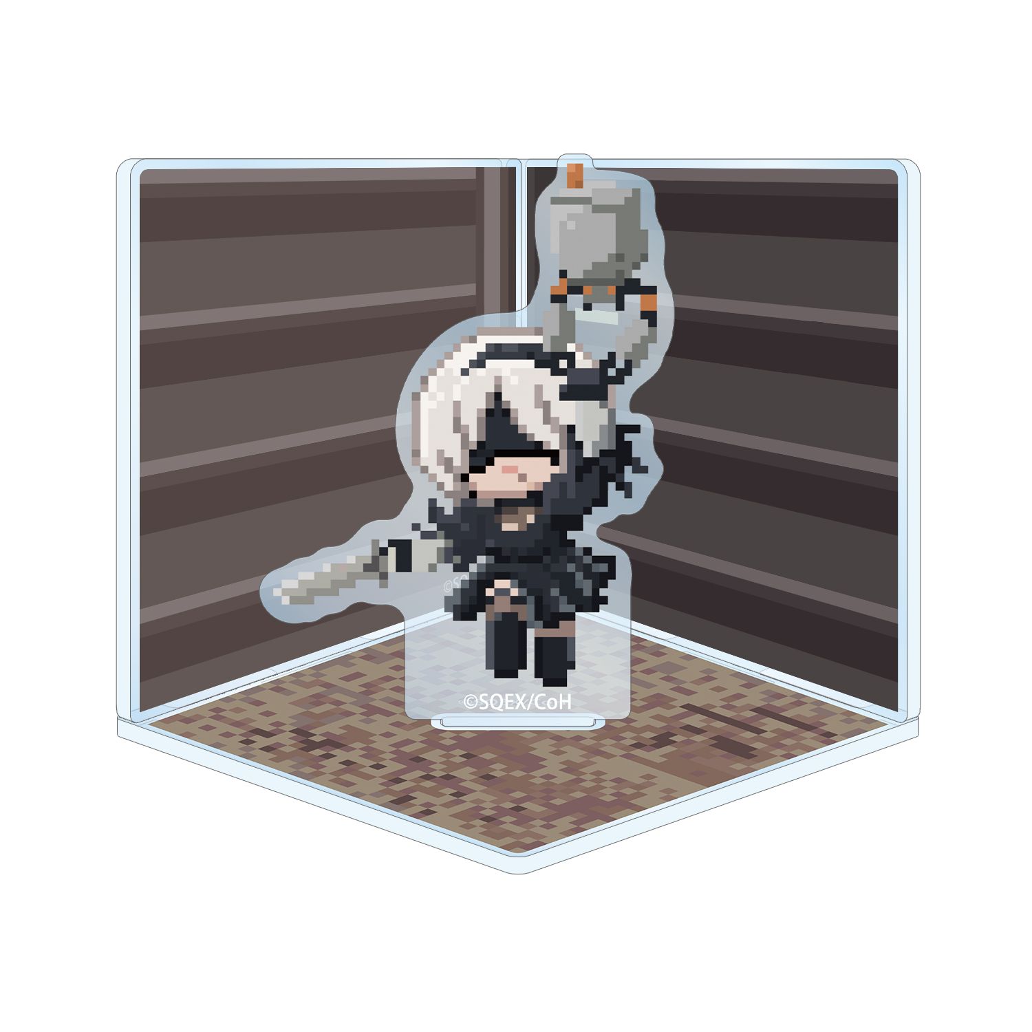 アニメ「NieR:Automata Ver1.1a」 2B DOT DOT キューブ型ジオラマ風アクリルスタンド - 公式商品画像 | AniSmile