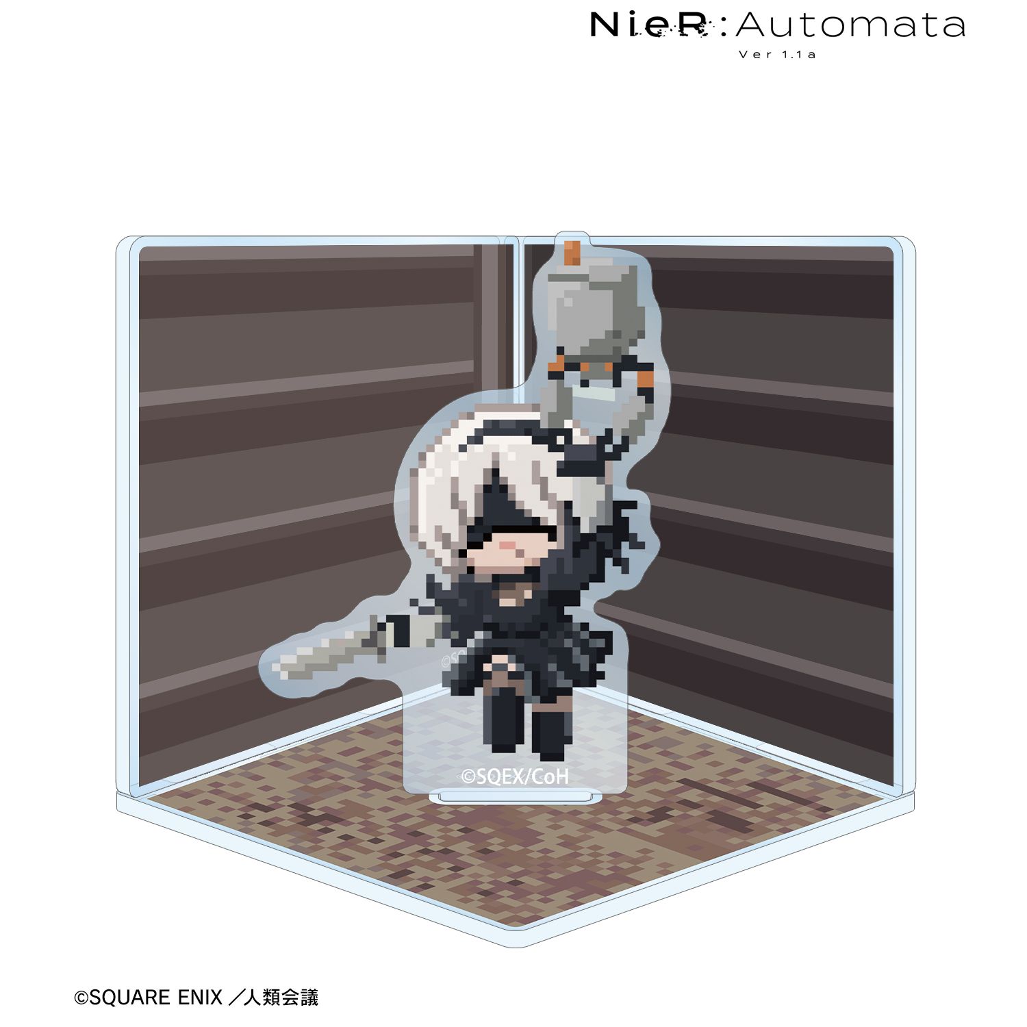 アニメ「NieR:Automata Ver1.1a」 2B DOT DOT キューブ型ジオラマ風アクリルスタンド 画像 2 | AniSmile