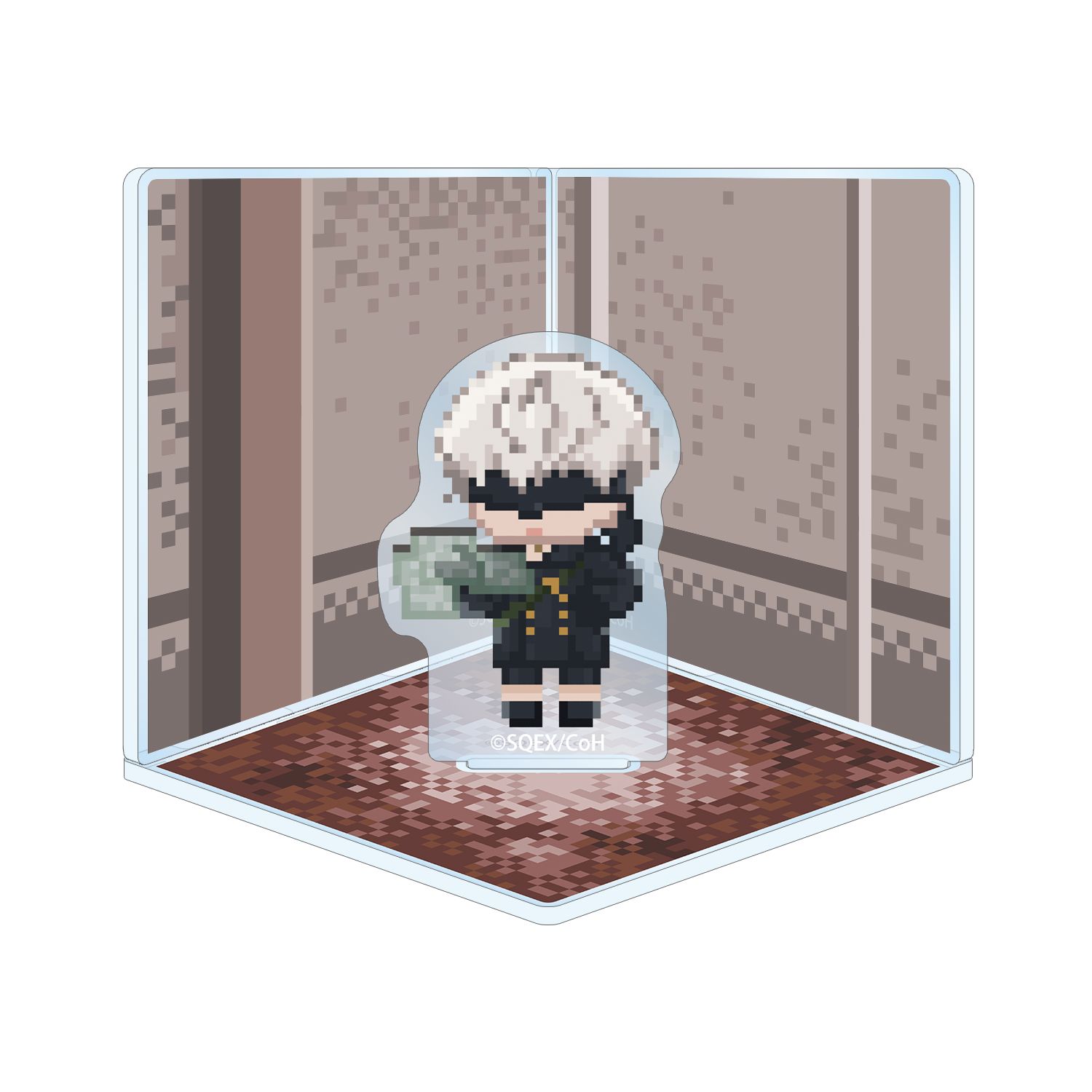 アニメ「NieR:Automata Ver1.1a」 9S DOT DOT キューブ型ジオラマ風アクリルスタンド - 公式商品画像 | AniSmile
