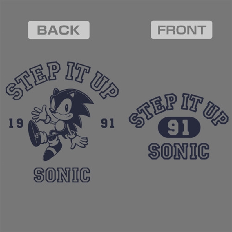 クラシックソニック 「STEP IT UP」 ジップパーカー/MIX GRAY-M 画像 4 | AniSmile