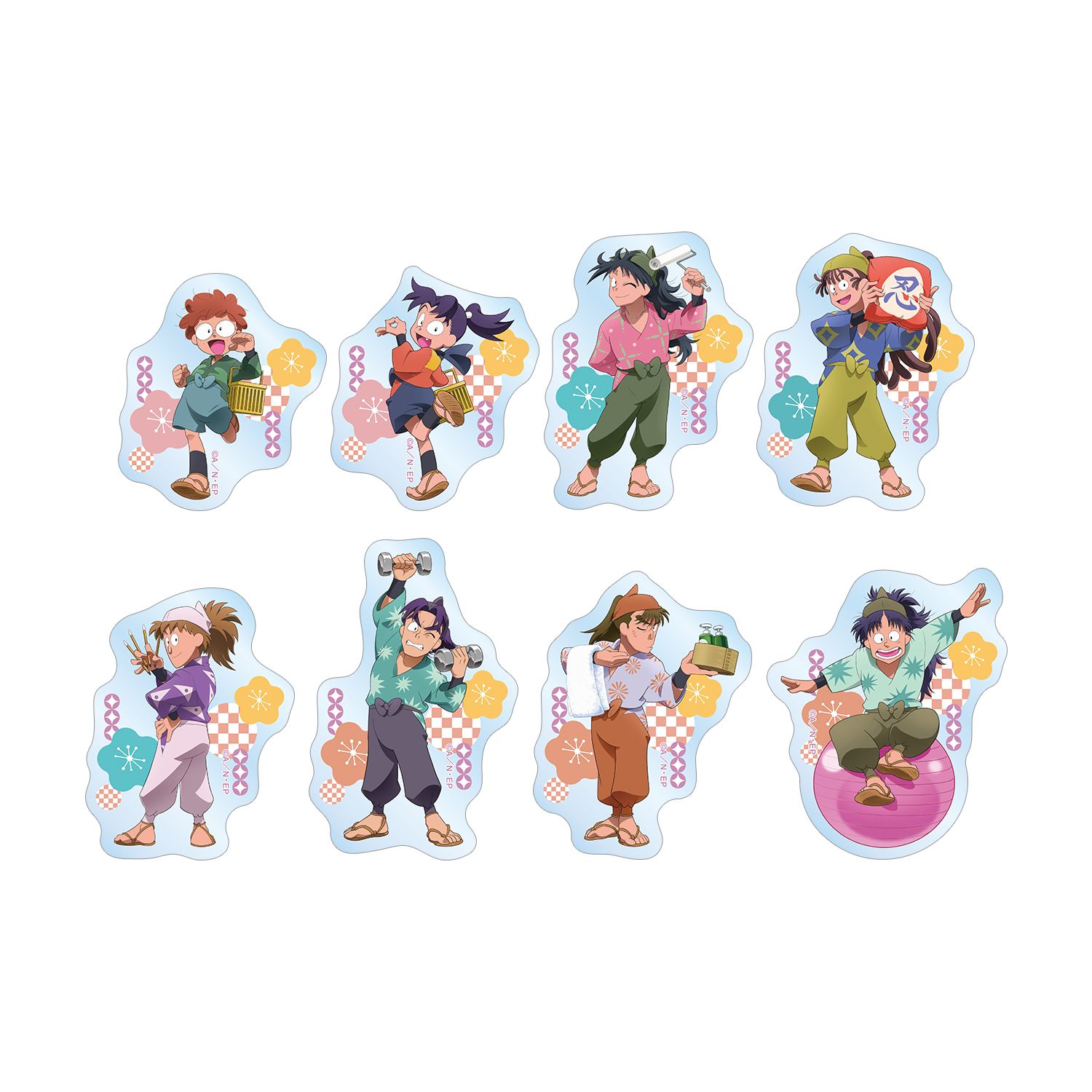 忍たま乱太郎 描き下ろし みんなで商いver. トレーディングダイカットステッカー ver.A(単位/単品) - AniSmile