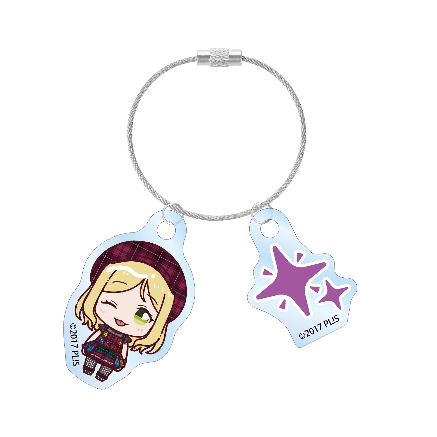 ラブライブ!サンシャイン!! 小原鞠莉 3rdソロコンサートver. ちょこんと! 2連ワイヤーアクリルキーホルダー - AniSmile