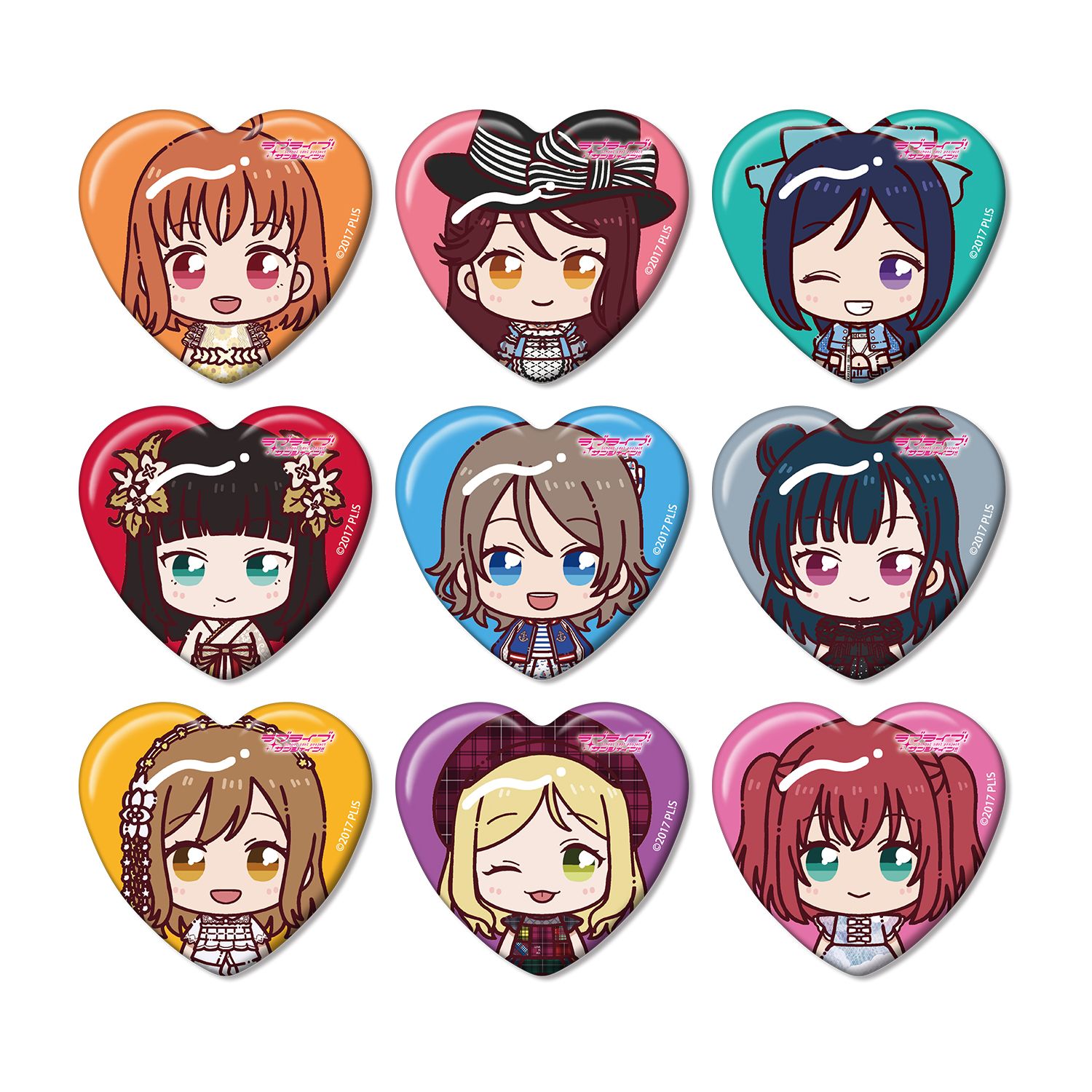 ラブライブ!サンシャイン!! 3rdソロコンサートver. トレーディング ちょこんと! ハート型缶バッジ(単位/単品) - AniSmile