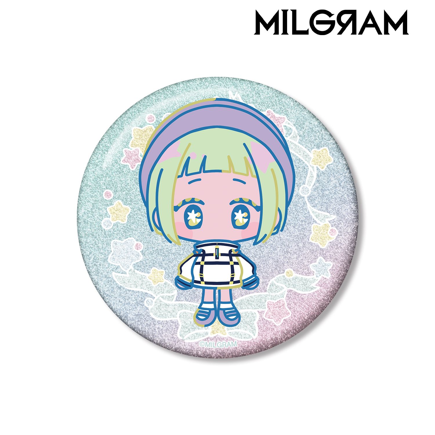 MILGRAM -ミルグラム- アマネ ゆめぷち 75mmグリッター缶バッジ 画像 2 | AniSmile