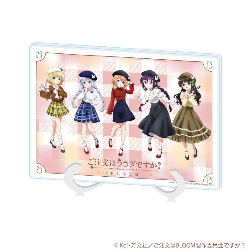 アクリルアートボード(A5サイズ)「ご注文はうさぎですか?BLOOM」02/ベレー帽ver.(描き下ろしイラスト) - official product image | AniSmile