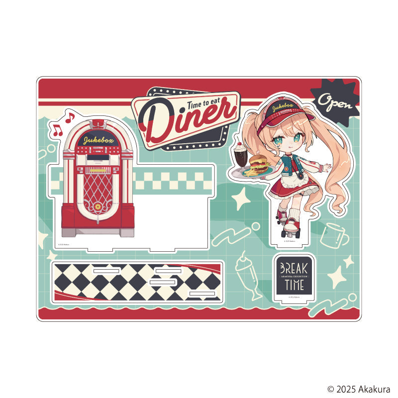 アクリルジオラマ「赤倉個展『BREAK TIME』」02/ジュークボックス(描き下ろしイラスト) - AniSmile