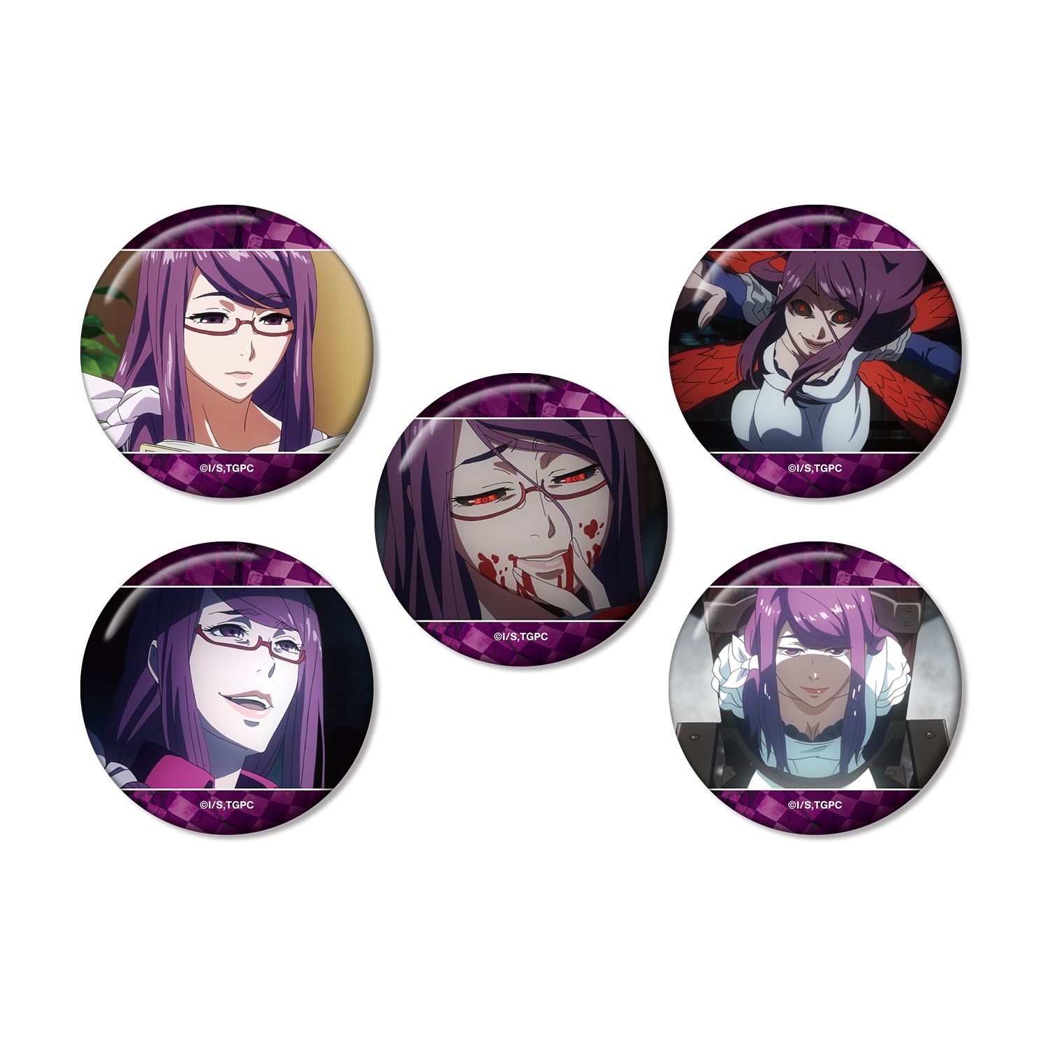TVアニメ『東京喰種トーキョーグール』 神代利世 場面写缶バッジ5個セット - AniSmile