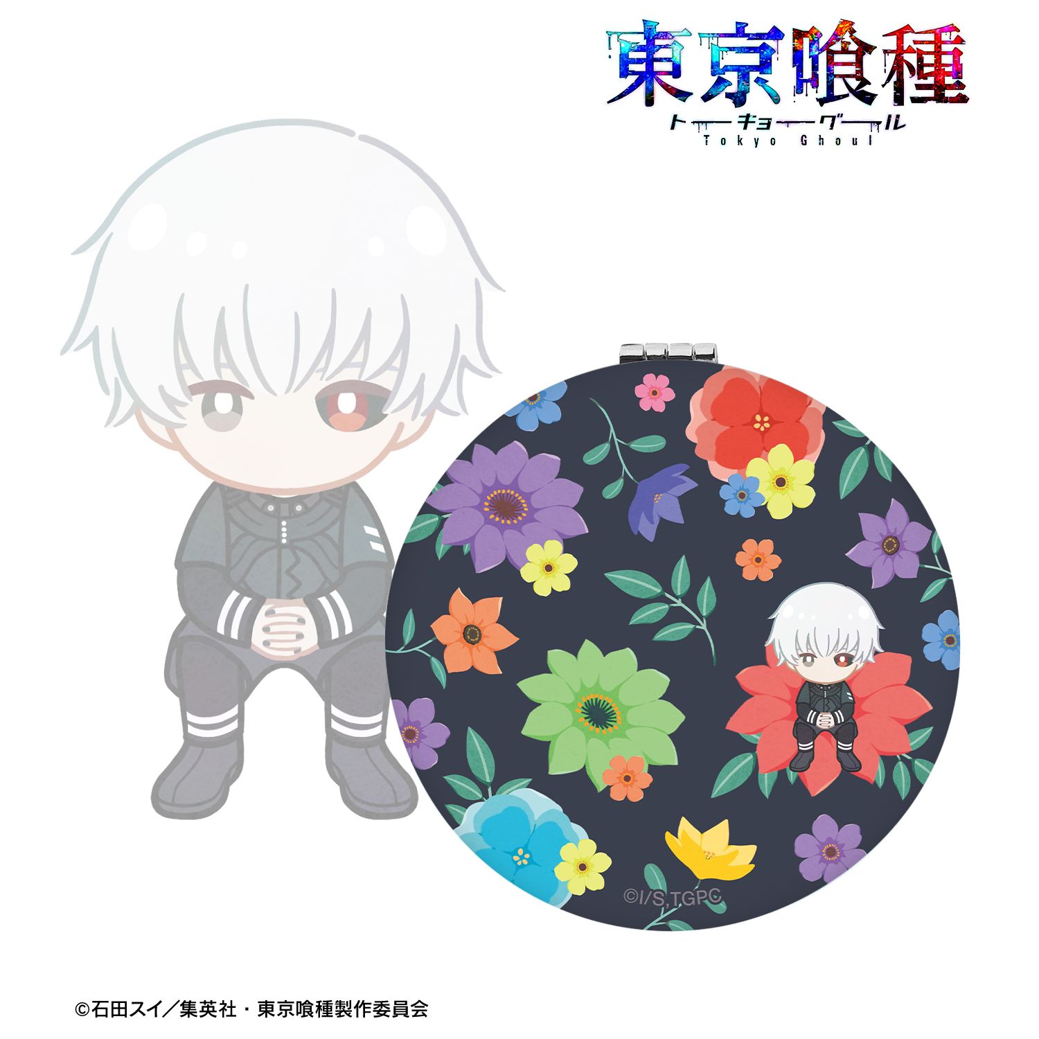 TVアニメ『東京喰種トーキョーグール』 金木 研 Botania 丸型折りたたみミラー 图片 3 | AniSmile