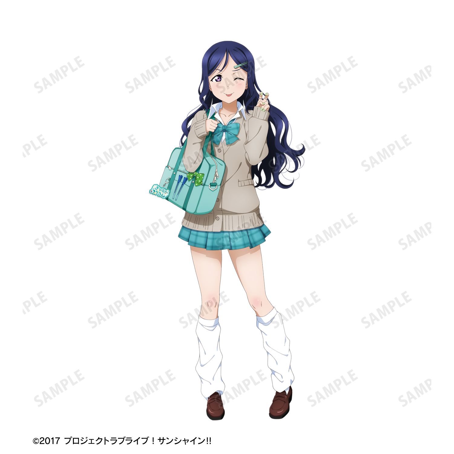 ラブライブ!サンシャイン!! 描き下ろし 松浦果南 ギャル制服ver. 着用お名前BIGアクリルキーホルダー 图片 2 | AniSmile