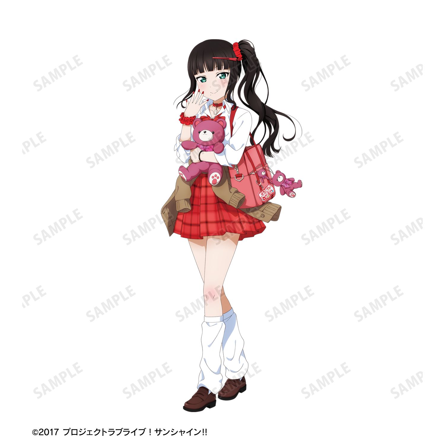 ラブライブ!サンシャイン!! 描き下ろし 黒澤ダイヤ ギャル制服ver. 着用お名前BIGアクリルキーホルダー 图片 2 | AniSmile