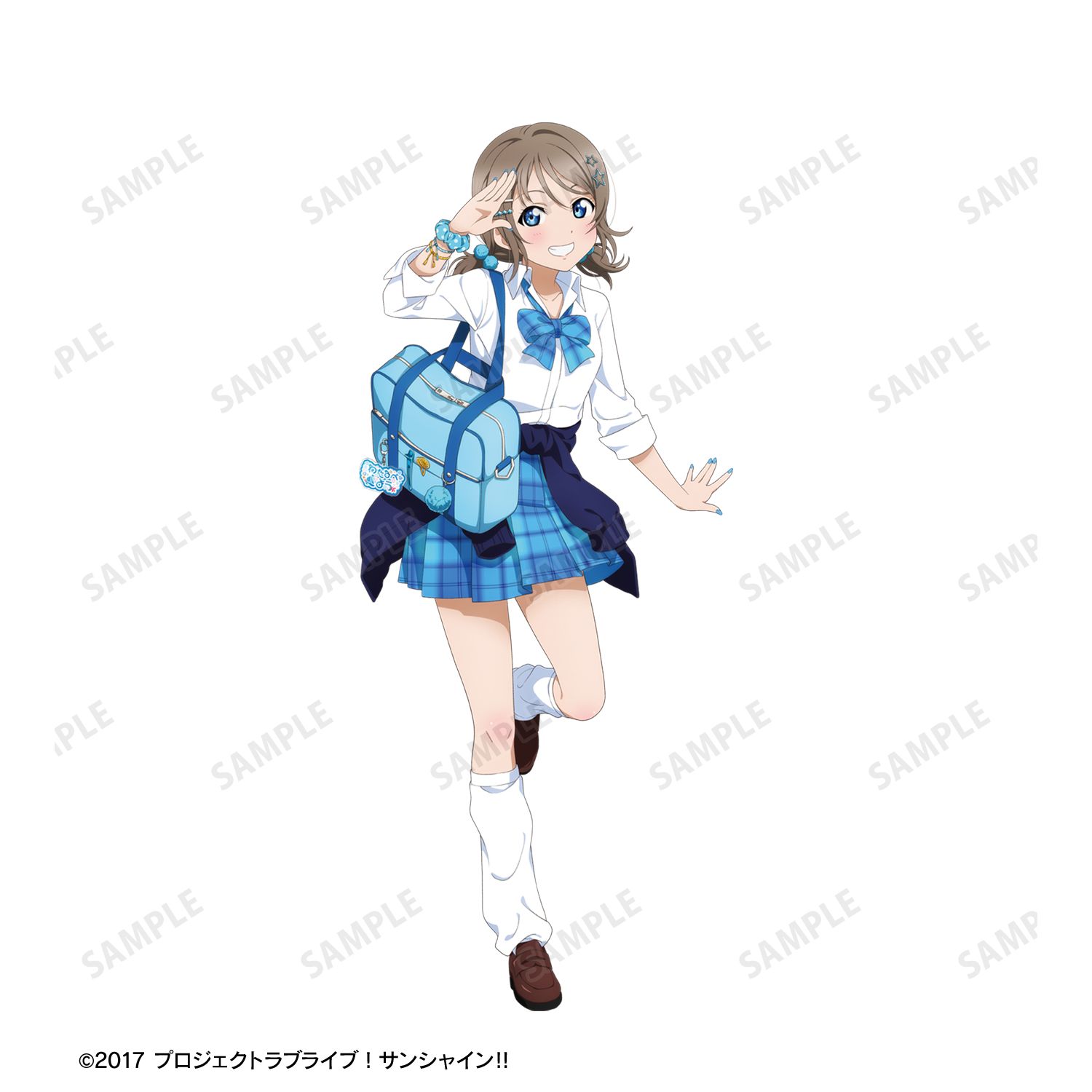 ラブライブ!サンシャイン!! 描き下ろし 渡辺 曜 ギャル制服ver. 着用お名前BIGアクリルキーホルダー 图片 2 | AniSmile