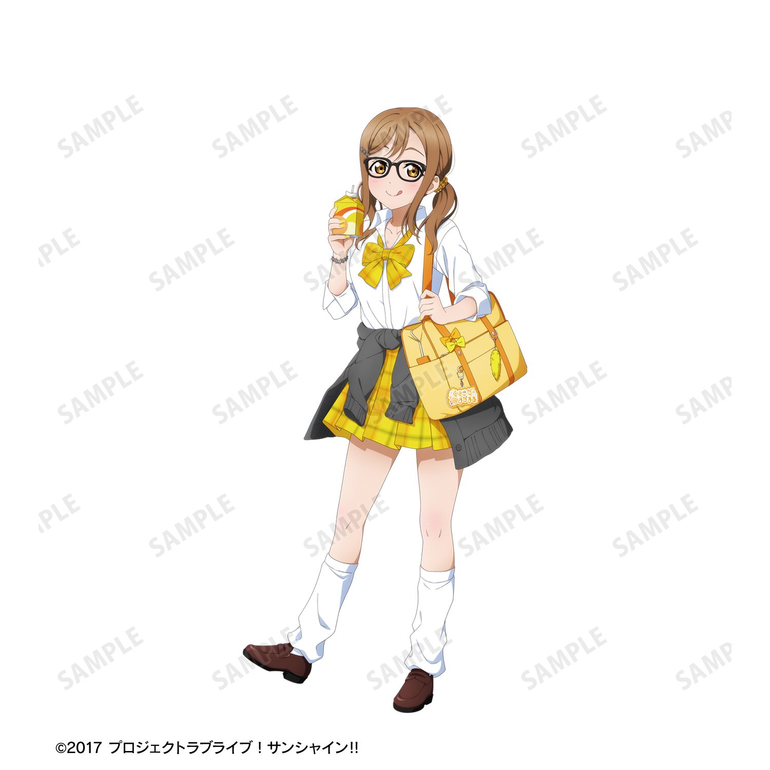 ラブライブ!サンシャイン!! 描き下ろし 国木田花丸 ギャル制服ver. 着用お名前BIGアクリルキーホルダー 图片 3 | AniSmile