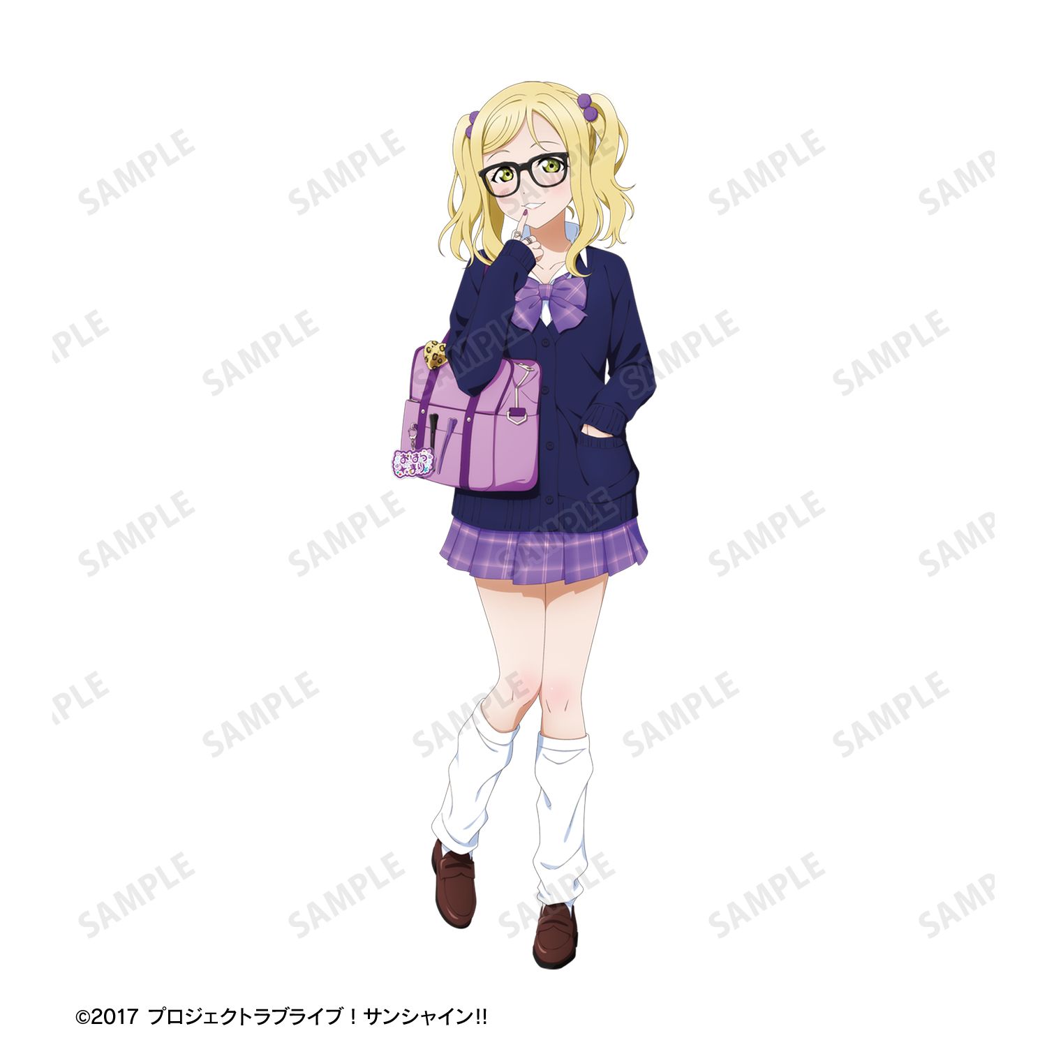 ラブライブ!サンシャイン!! 描き下ろし 小原鞠莉 ギャル制服ver. 着用お名前BIGアクリルキーホルダー 图片 3 | AniSmile