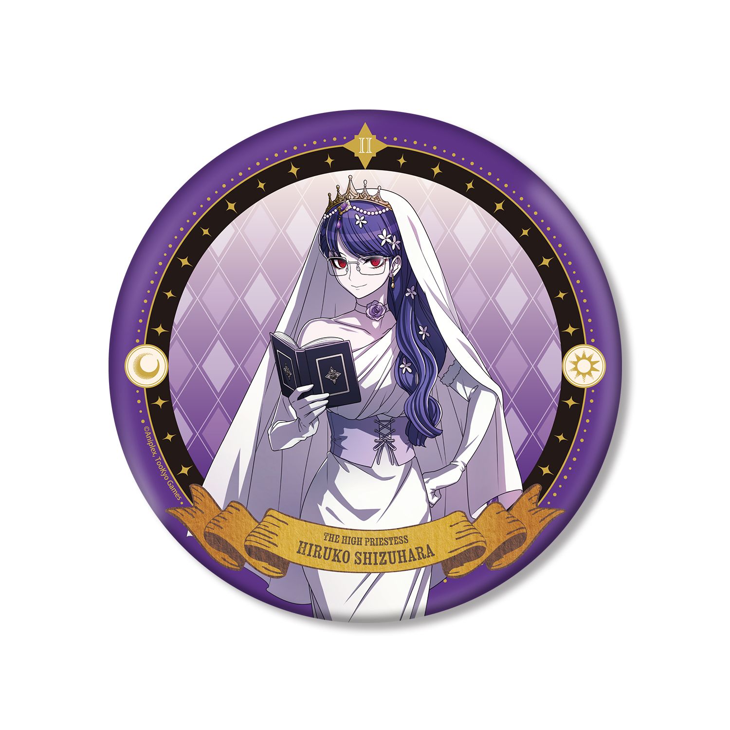 HUNDRED LINE -最終防衛学園- 描き下ろし 雫原比留子 タロットver. BIG缶バッジ - official product image | AniSmile