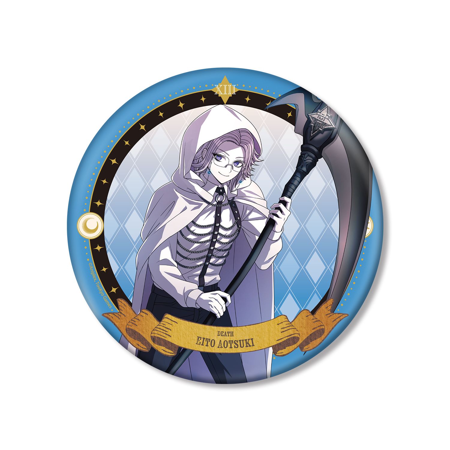 HUNDRED LINE -最終防衛学園- 描き下ろし 蒼月衛人 タロットver. BIG缶バッジ - official product image | AniSmile