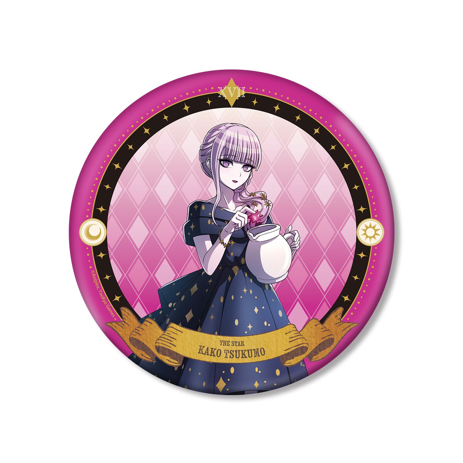 HUNDRED LINE -最終防衛学園- 描き下ろし 九十九過子 タロットver. BIG缶バッジ - official product image | AniSmile