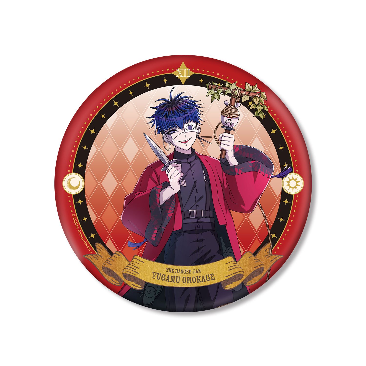 HUNDRED LINE -最終防衛学園- 描き下ろし 面影歪 タロットver. BIG缶バッジ - official product image | AniSmile