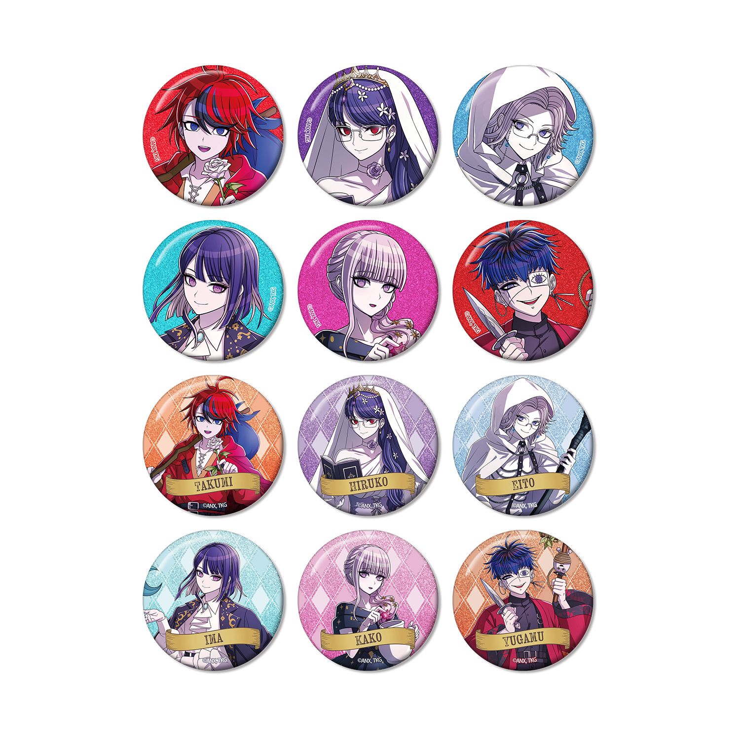 HUNDRED LINE -最終防衛学園- 描き下ろし タロットver. トレーディンググリッター缶バッジ(単位/単品) - official product image | AniSmile