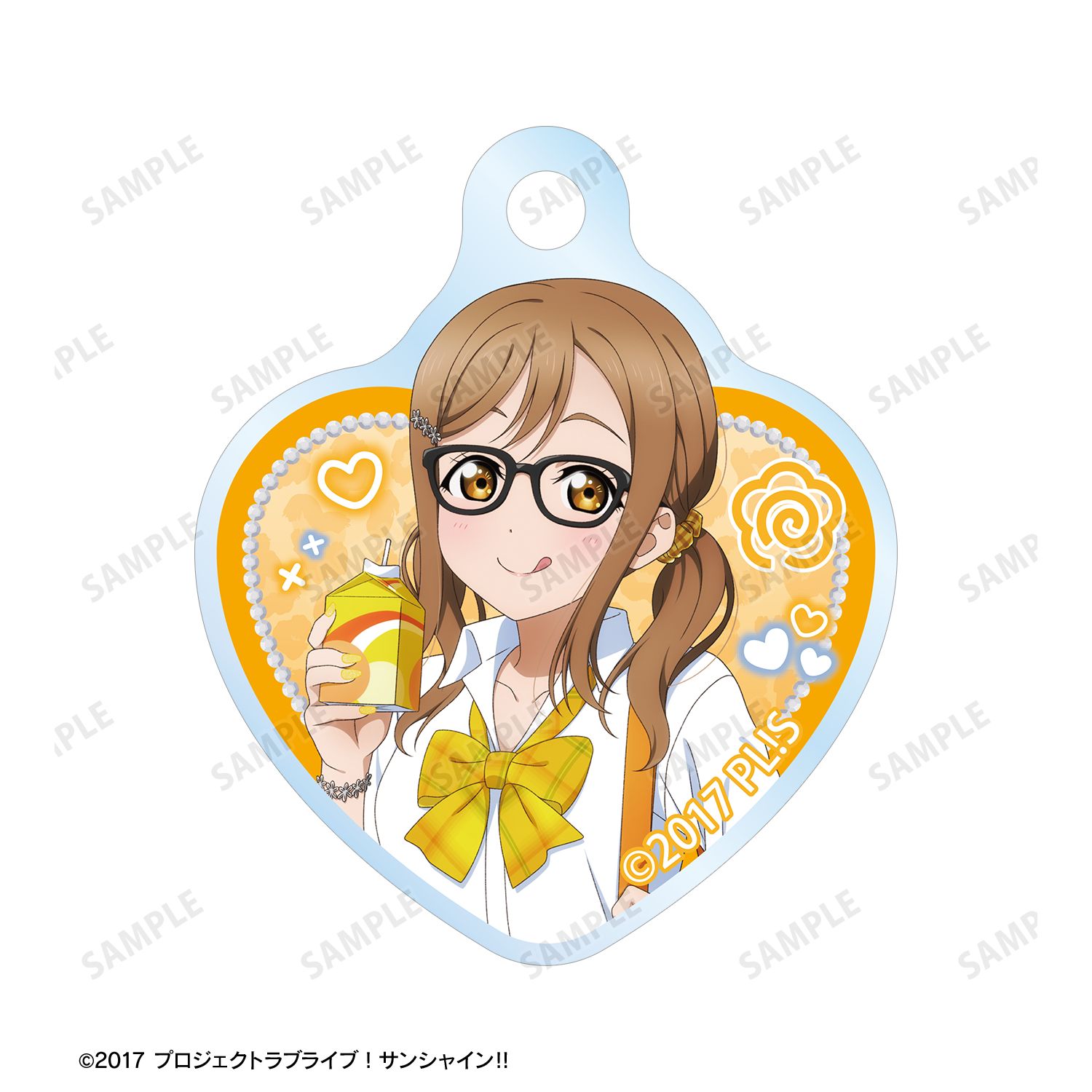 ラブライブ!サンシャイン!! 描き下ろし 国木田花丸 ギャル制服ver. 2連ワイヤーアクリルキーホルダー 图片 3 | AniSmile