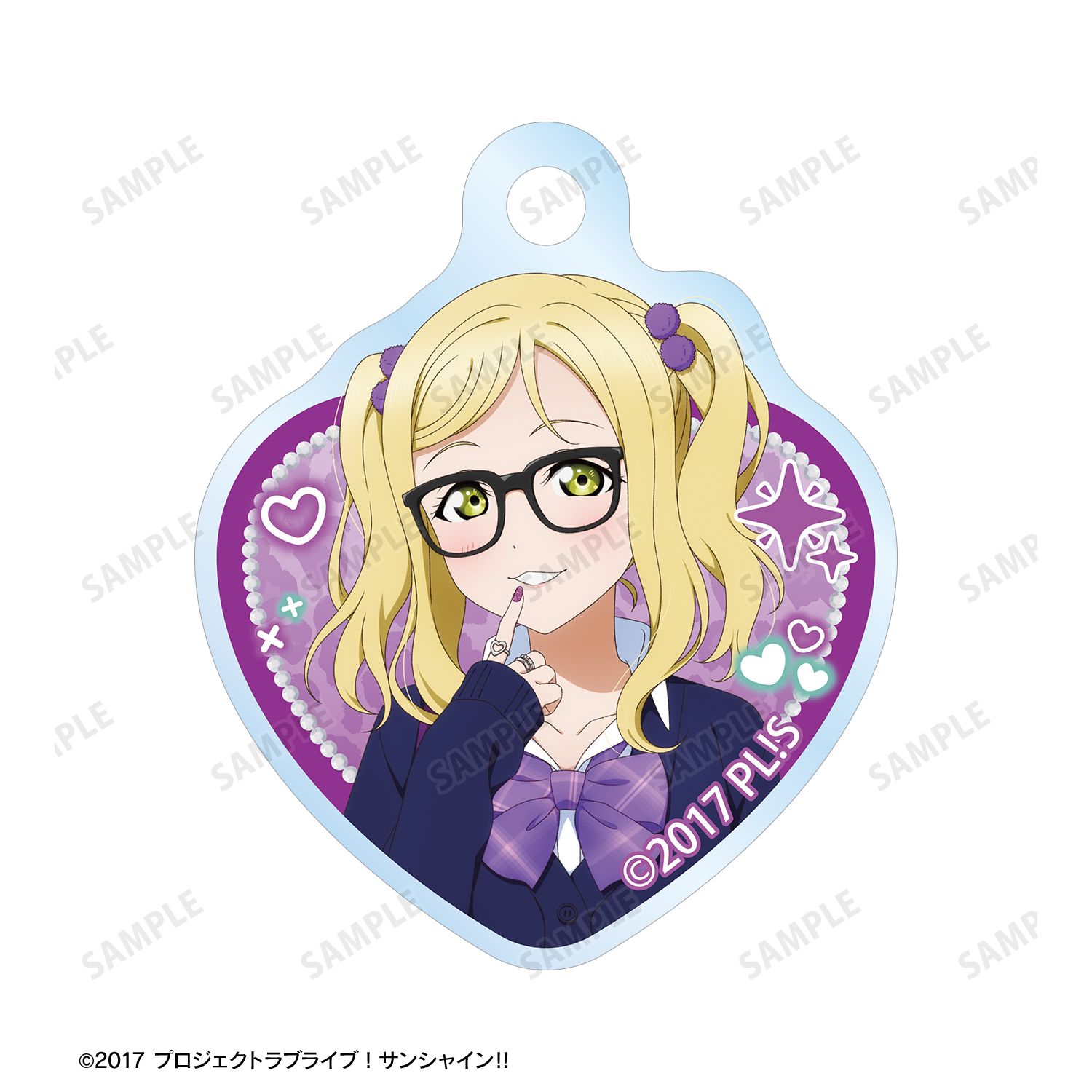 ラブライブ!サンシャイン!! 描き下ろし 小原鞠莉 ギャル制服ver. 2連ワイヤーアクリルキーホルダー 图片 3 | AniSmile