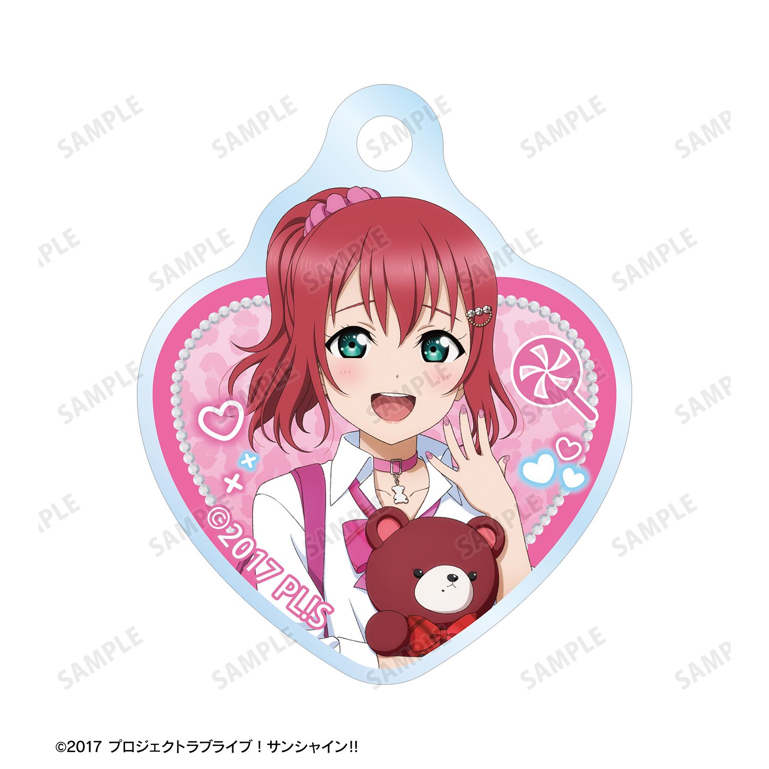ラブライブ!サンシャイン!! 描き下ろし 黒澤ルビィ ギャル制服ver. 2連ワイヤーアクリルキーホルダー 图片 3 | AniSmile