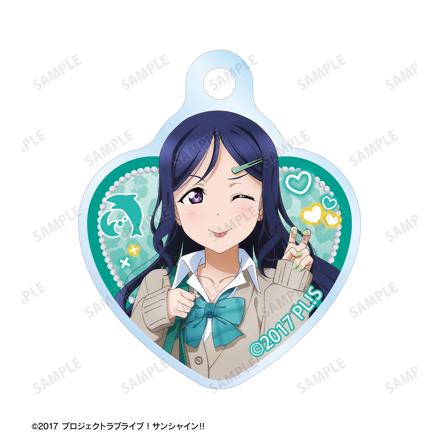 ラブライブ!サンシャイン!! 描き下ろし 松浦果南 ギャル制服ver. 2連ワイヤーアクリルキーホルダー 图片 3 | AniSmile