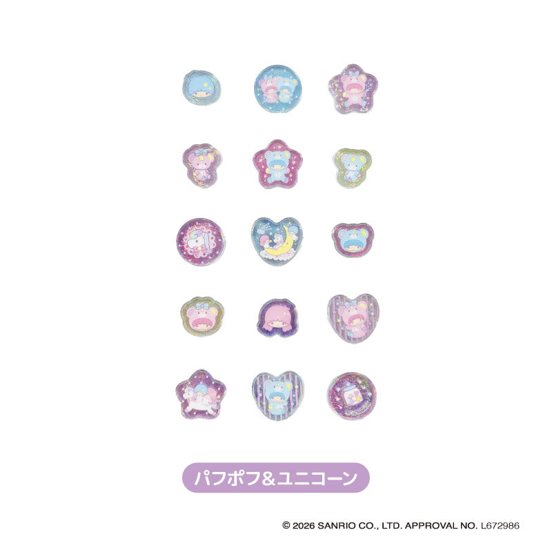 リトルツインスターズ クリスタルシール2 パフポフ&ユニコーン - AniSmile